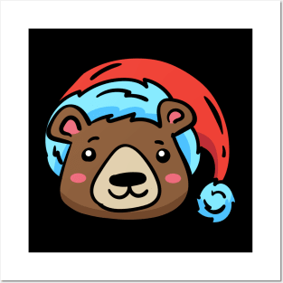 Christmas Jungle Face Bear Posters and Art